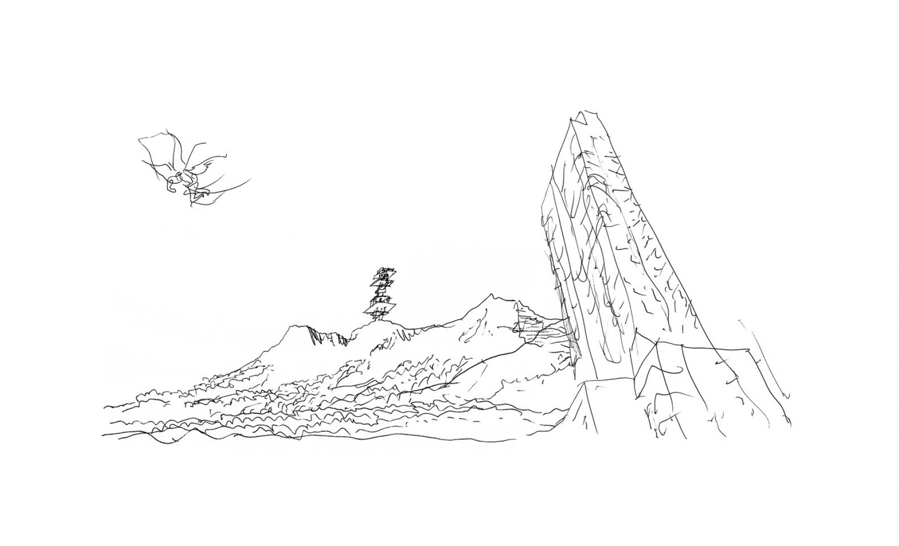 Croquis. «Two Towers» por Álvaro Siza.