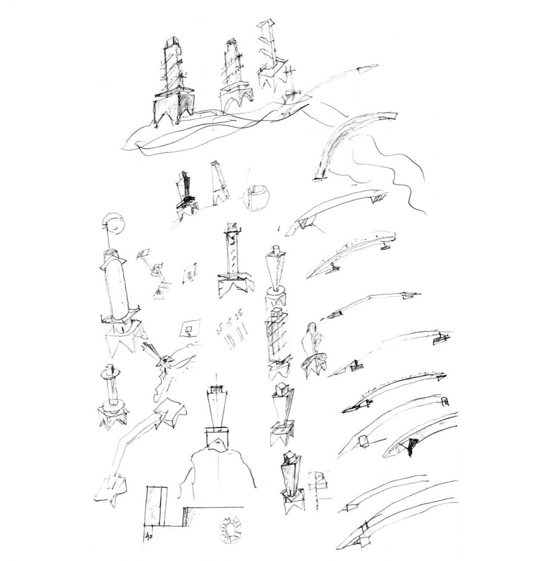 Croquis. Torre en Proença-a-Nova por Álvaro Liza.