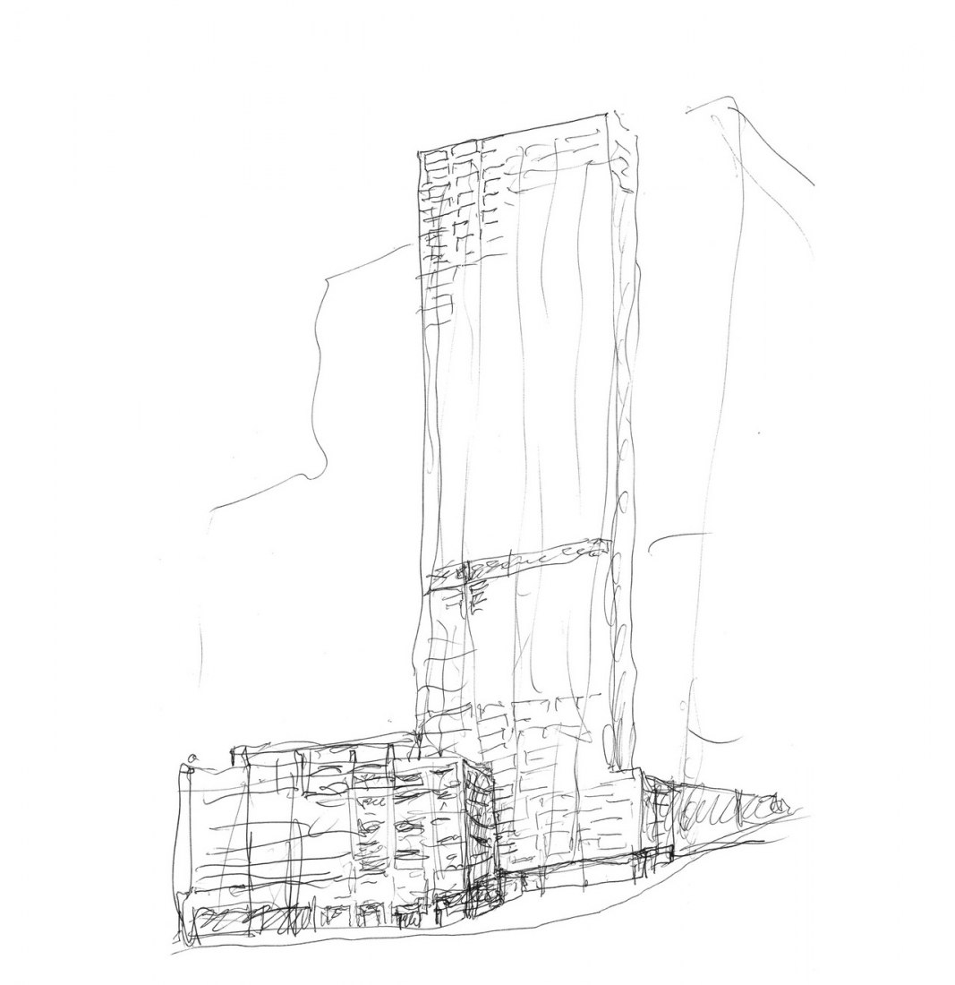 Croquis. Torre 611W56 en Manhattan por Álvaro Liza.