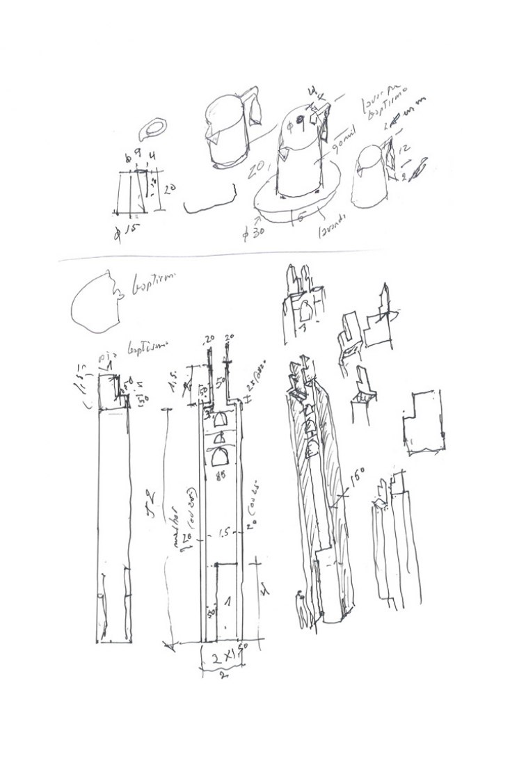 Croquis. Álvaro Siza diseña la iglesia Saint-Jacques-de-la-Lande.