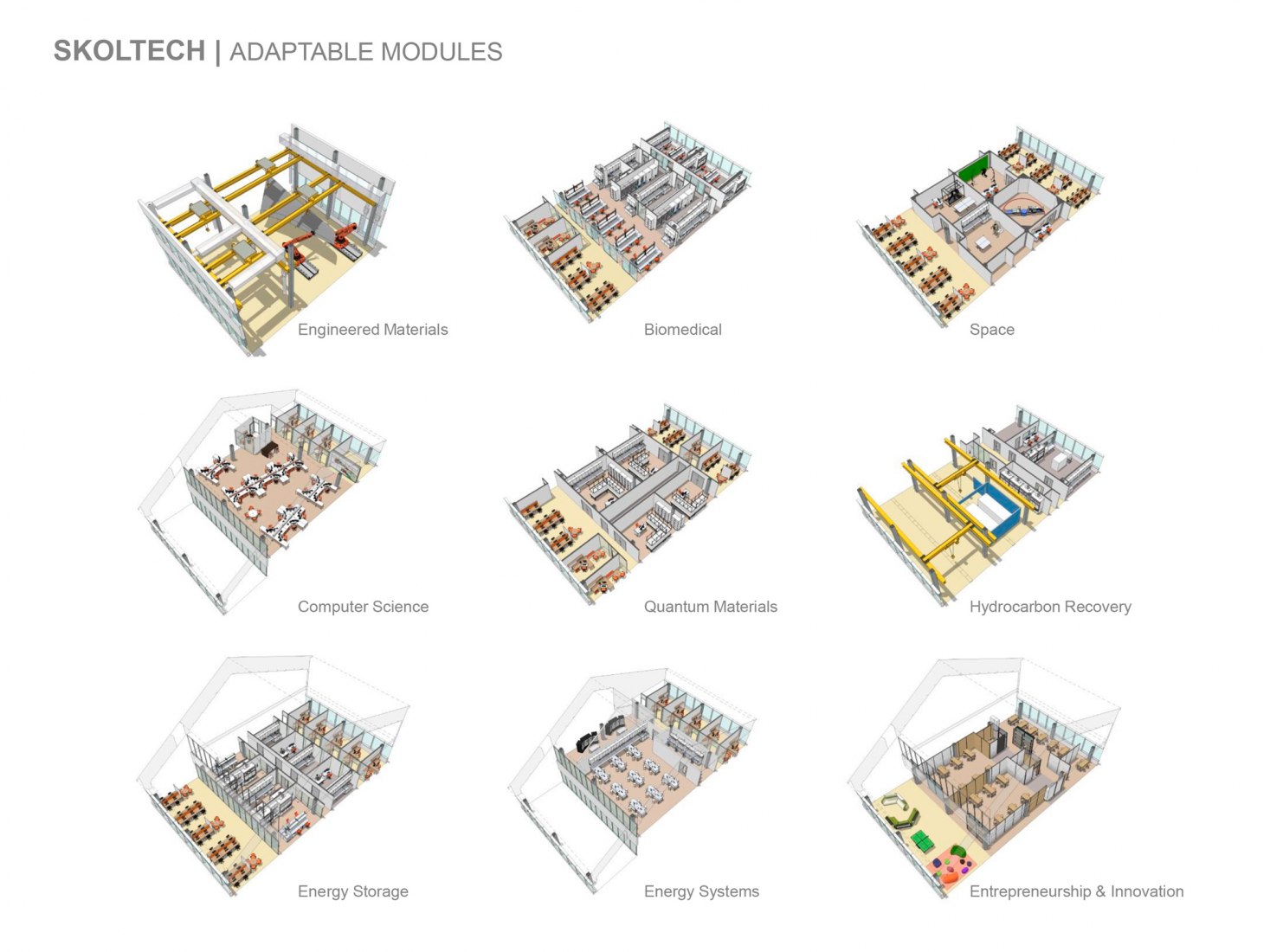 Unidades de investigación. Instituto Skolkovo de Ciencia y Tecnología por Herzog & de Meuron.