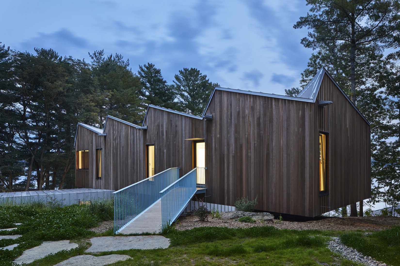 Night exterior view. Sky House by Julia Jamrozik and Coryn Kempster. Photography © Doublespace Photography