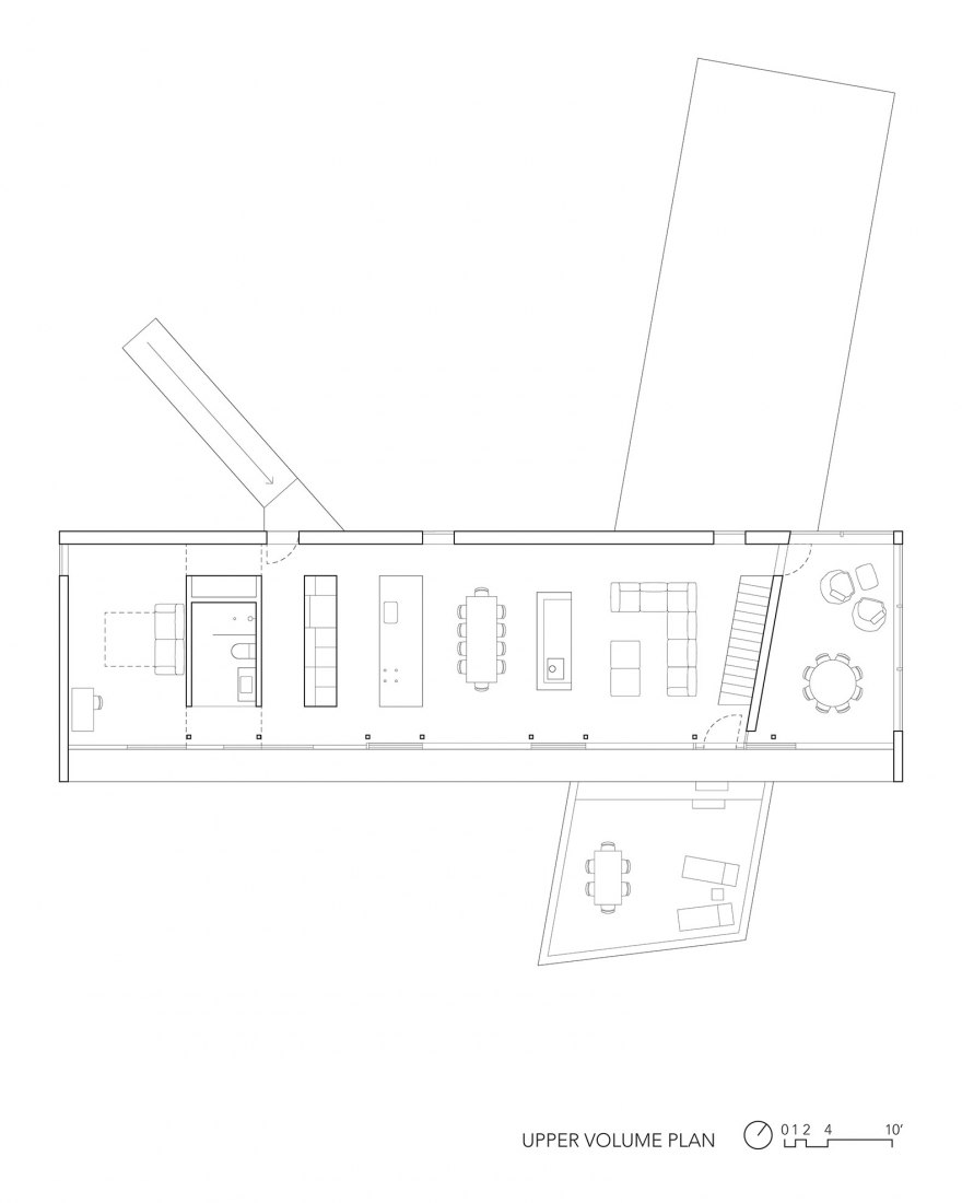 Upper floor plan. Sky House by Julia Jamrozik and Coryn Kempster. Courtesy of architects