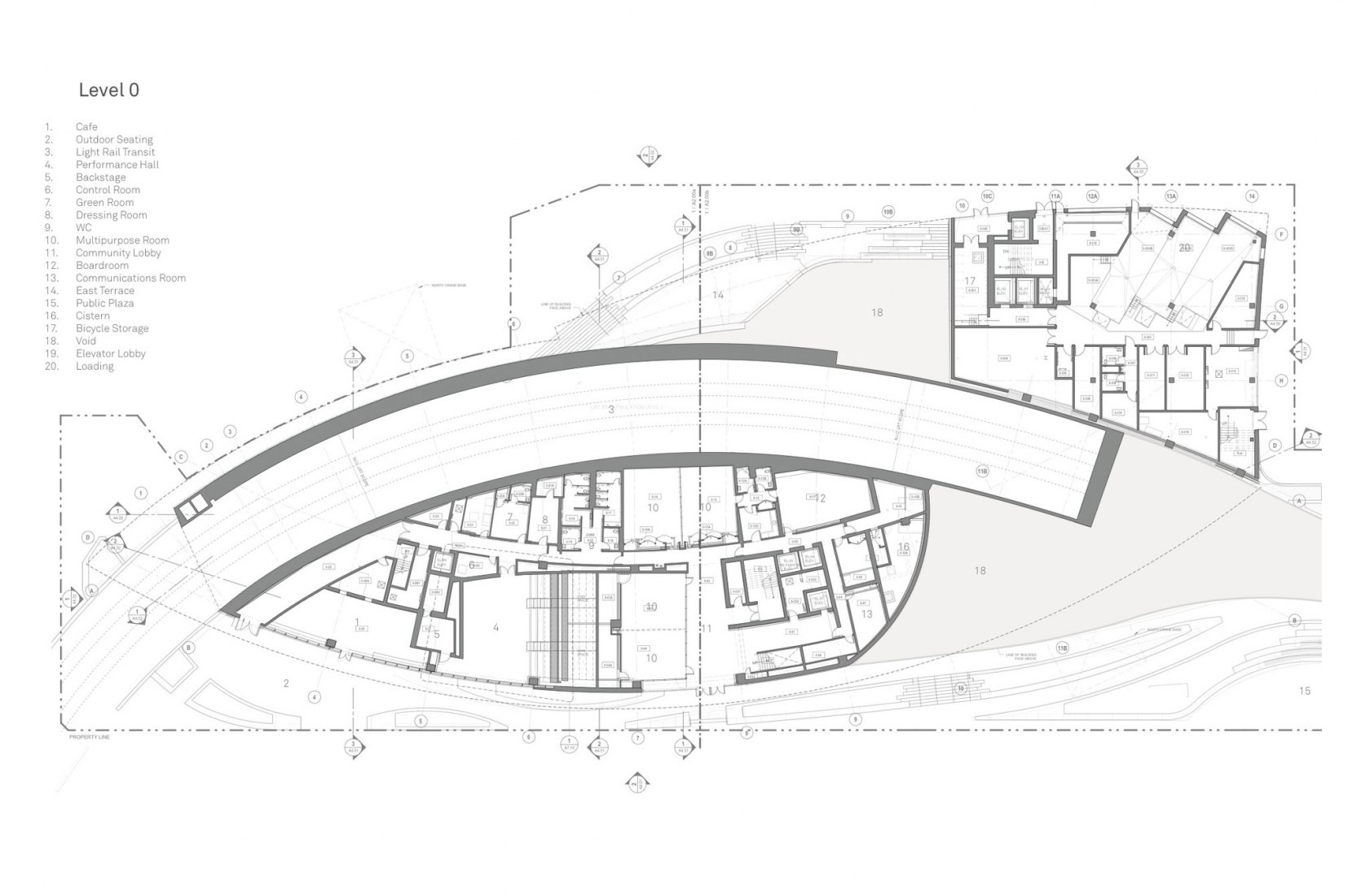 Plano de planta baja. Nueva Biblioteca Central de Calgary de Snøhetta + DIALOG.