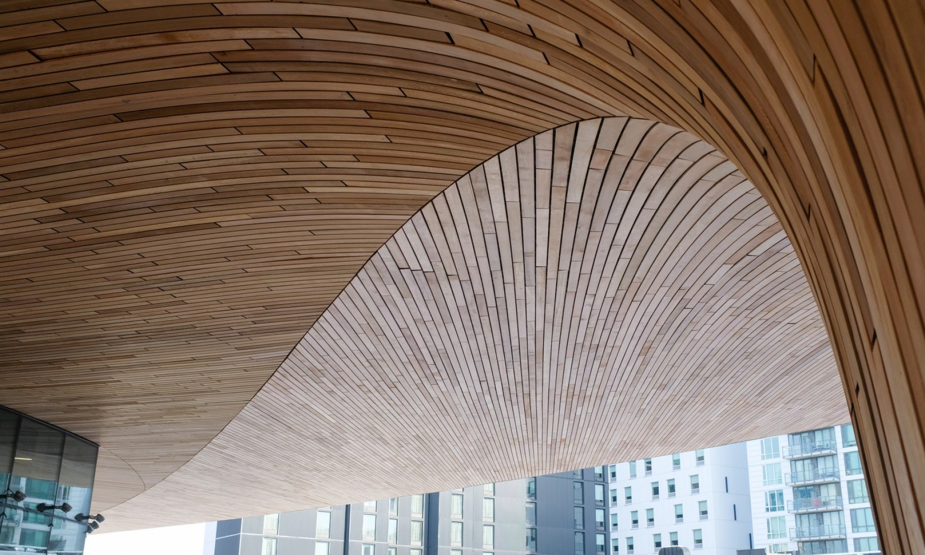 Techo de madera. Nueva Biblioteca Central de Calgary de Snøhetta + DIALOG.