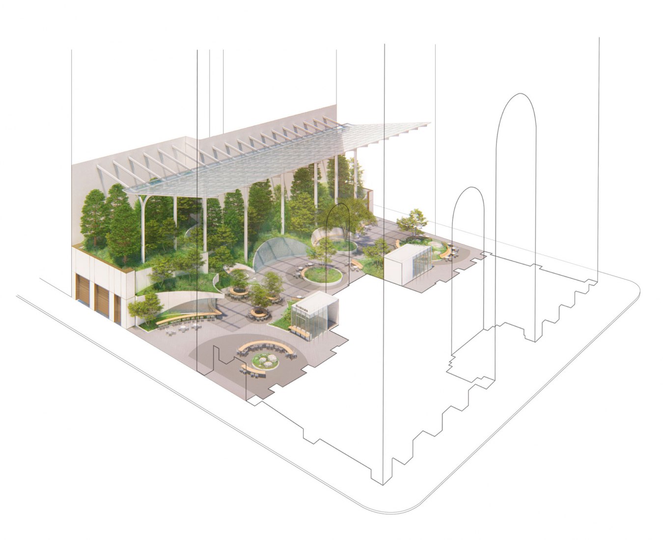 Visualización. Proyecto para el jardín del 550 Madison Garden de Snøhetta.