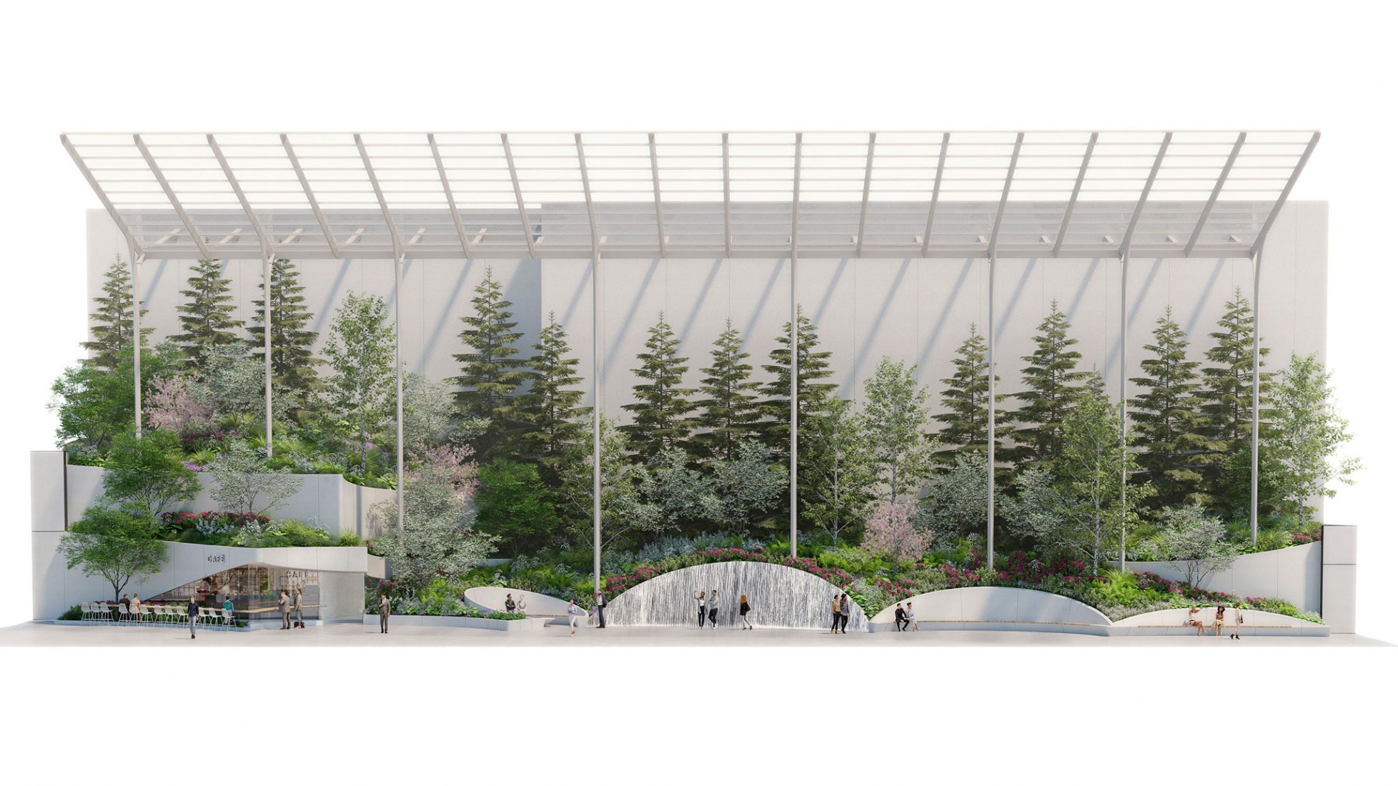 Alzado. Proyecto para el jardín del 550 Madison Garden de Snøhetta.