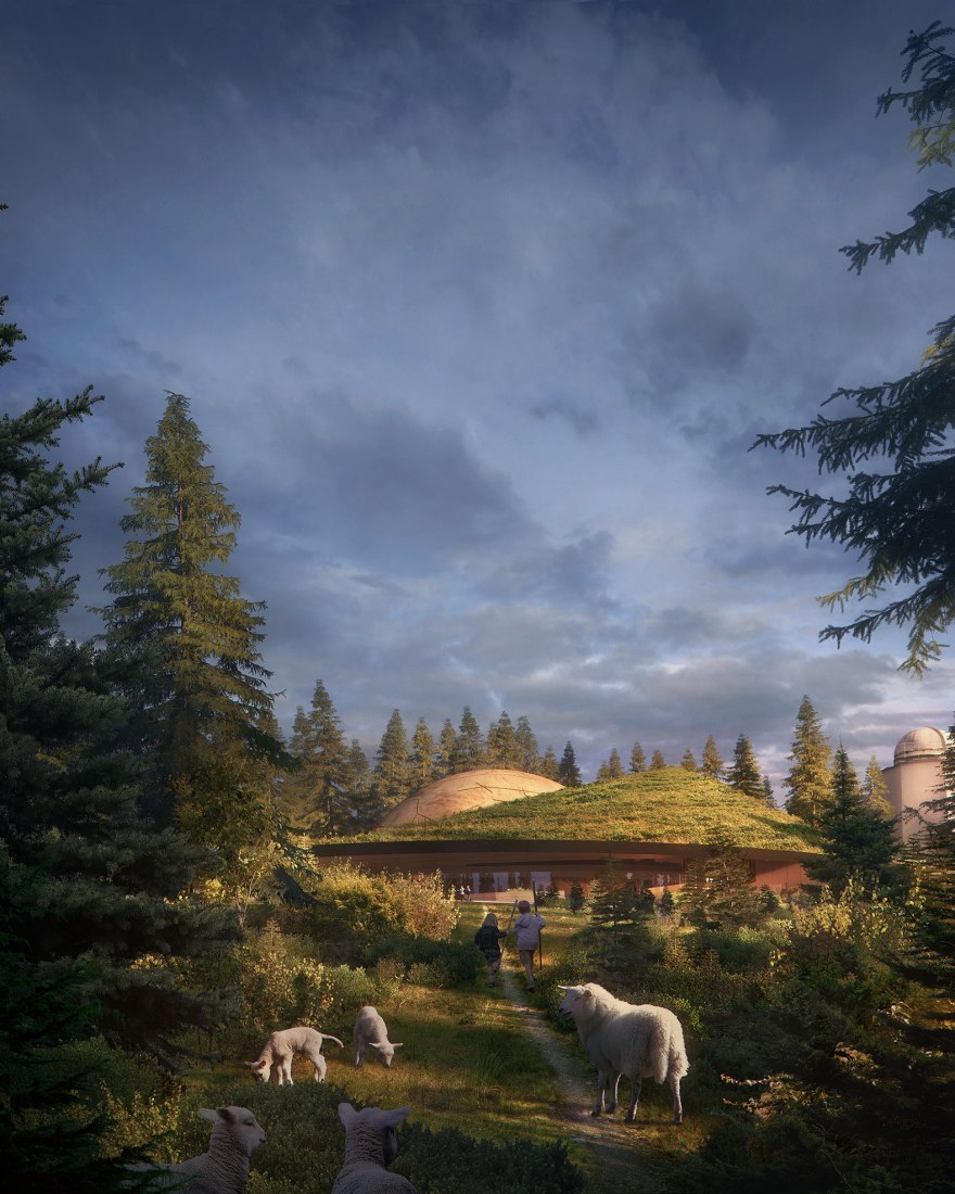 Rendering. Norway’s largest astronomical facility by Snøhetta. Image © Snøhetta/Plompmozes