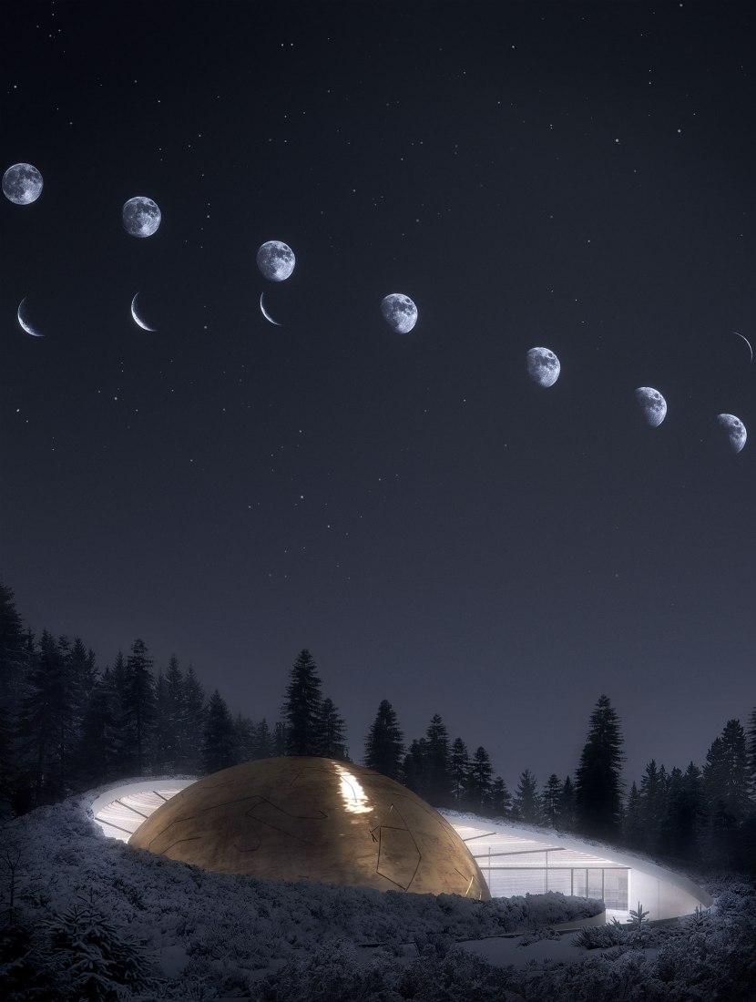 Rendering. Norway’s largest astronomical facility by Snøhetta. Image © Snøhetta/Plompmozes