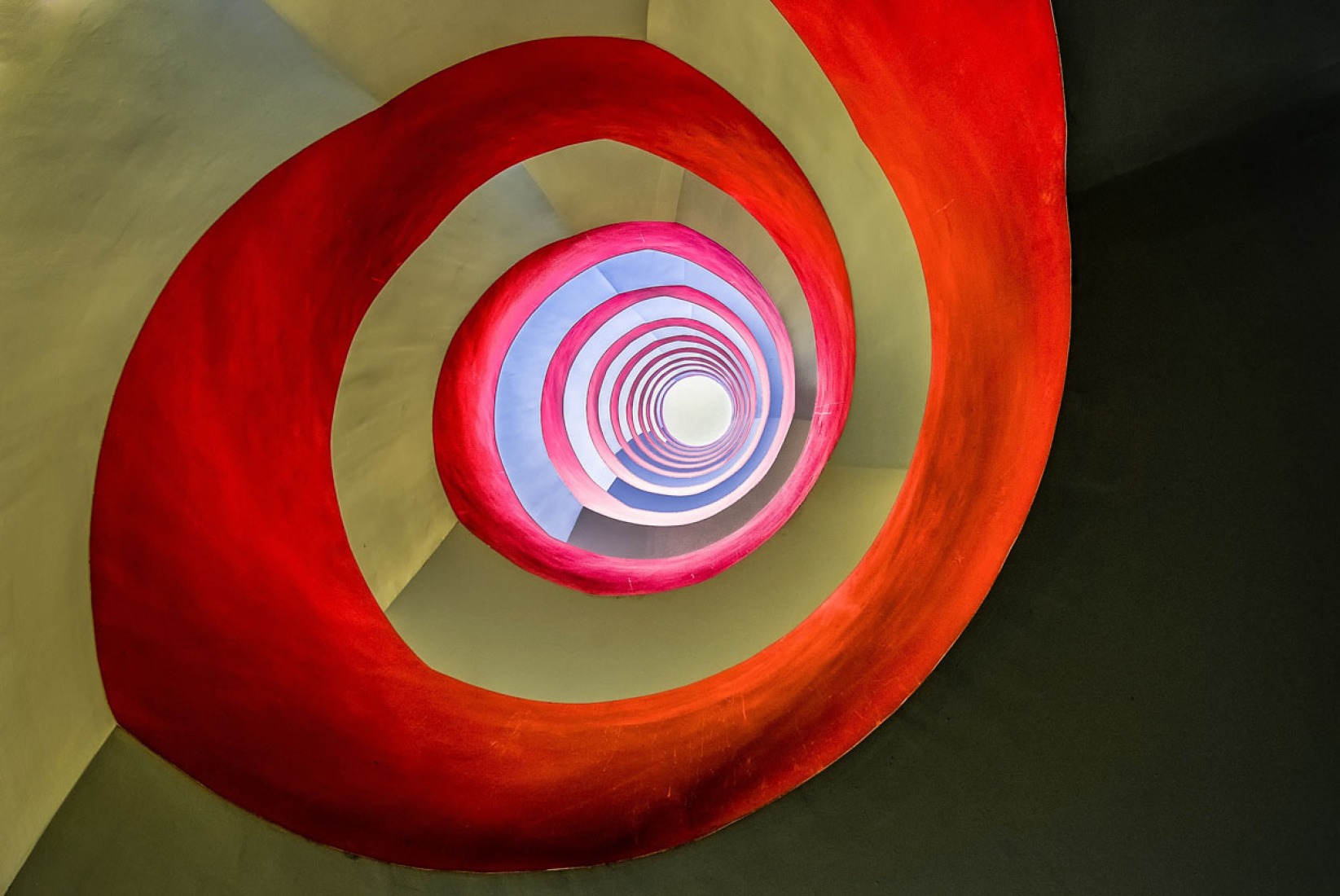 Winner, Architecture, Open Competition: In an office building in Cologne I went down to the base of this staircase, set up my tripod, and fixed it in the middle with a wide-angle 10-24mm lens. (© Holger Schmidtke, 2014 Sony World Photography Awards).