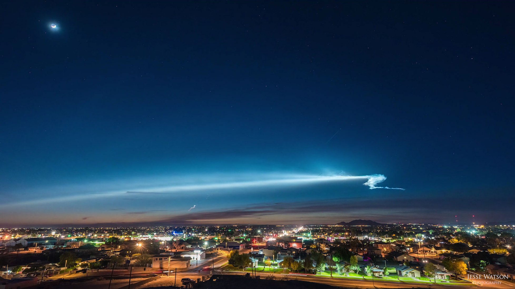 Lanzamiento del cohete Falcon 9 de SpaceX. Fotografía © Jesse Watson