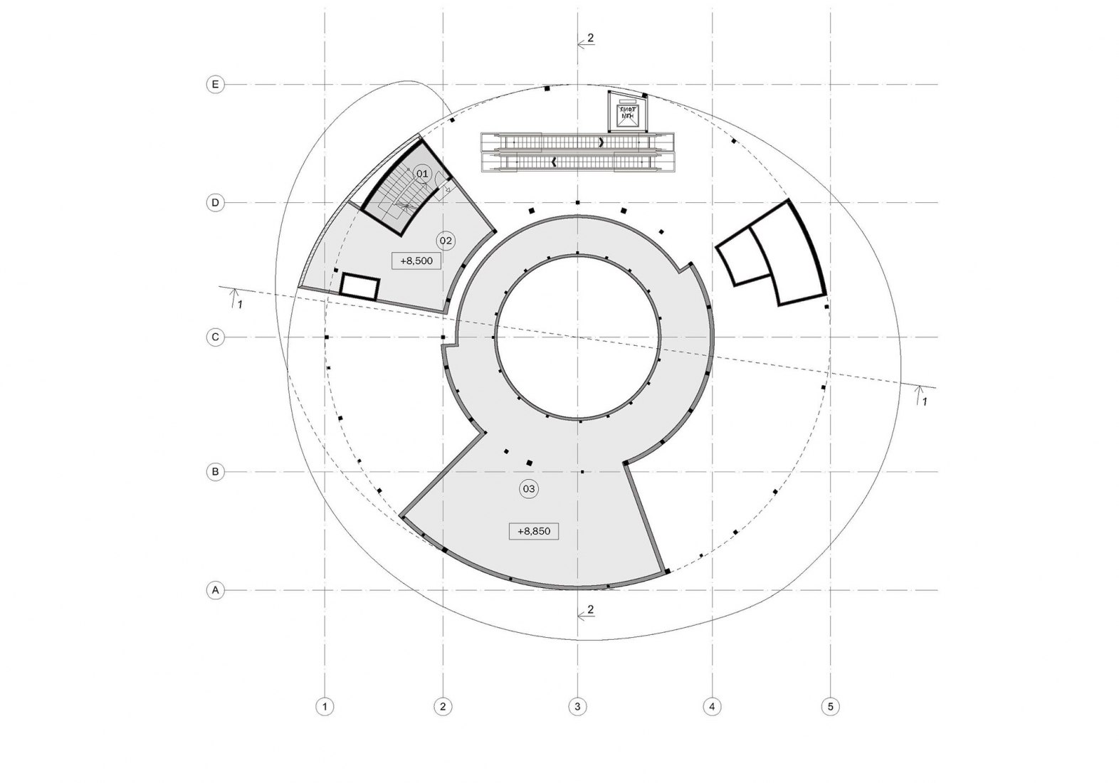 Entreplanta - Planta primera. Pabellón de Rusia en EXPO Dubai 2020 por Speech.