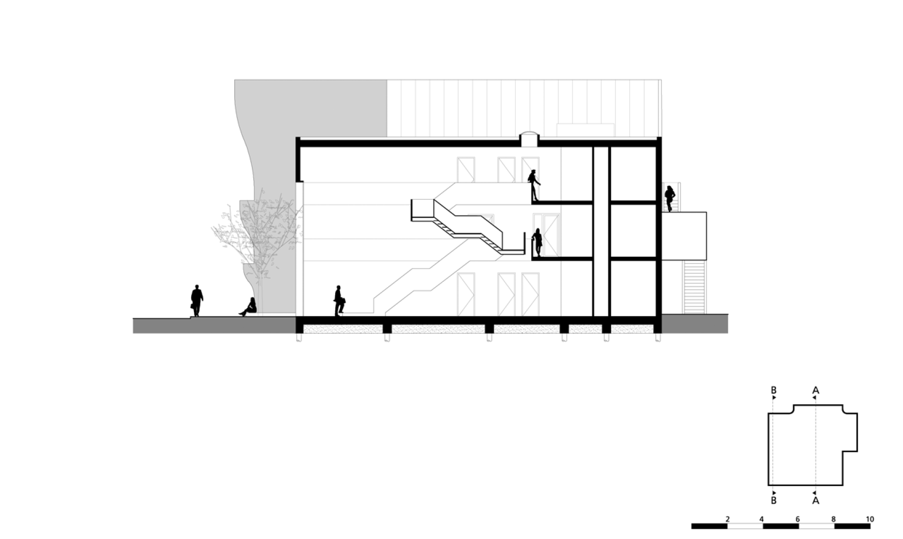 Section. Sports Block Groningen by Marlies Rohmer Architects & Urbanists.