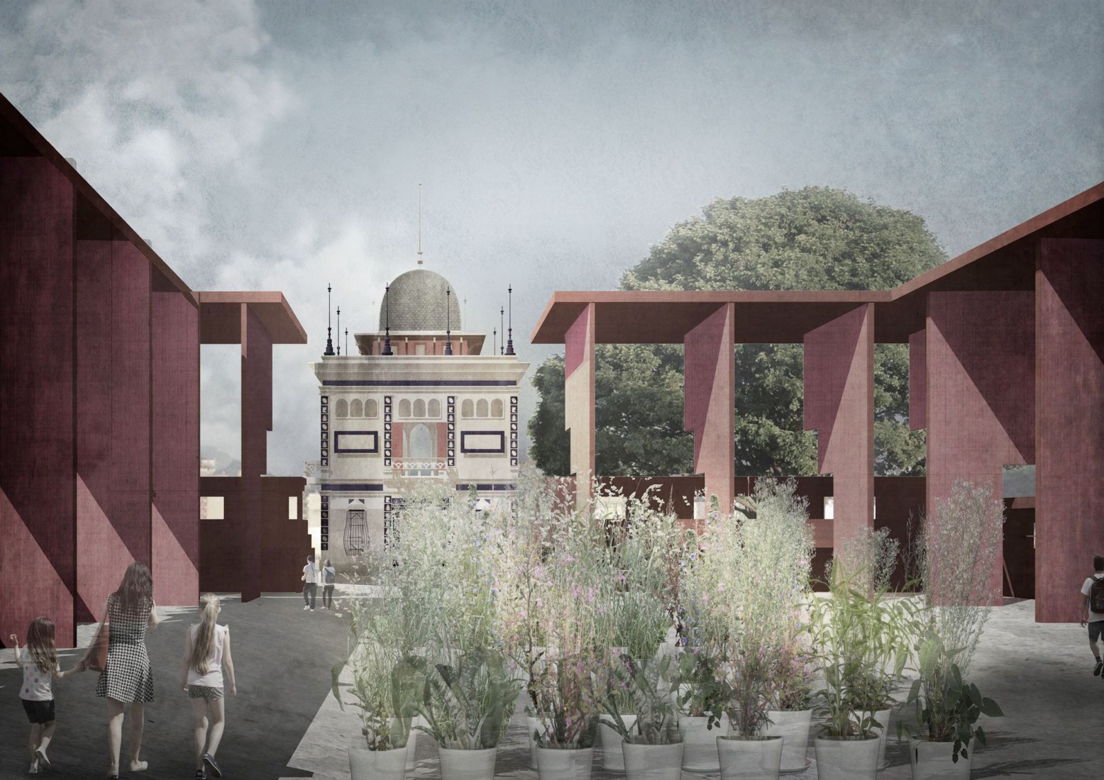Rendering. Multifunctional complex building in San Salvador by Canales Lombardero
