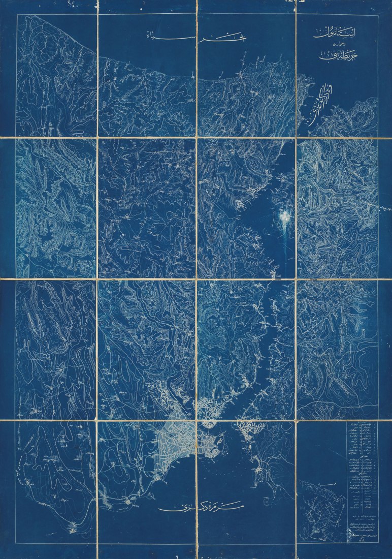 Estambul Haritasi Sablon, 1901 / Istanbul Map Blueprint, 1901. Cortesía de Kerim Bayer Archive. Cortesía de IKSV