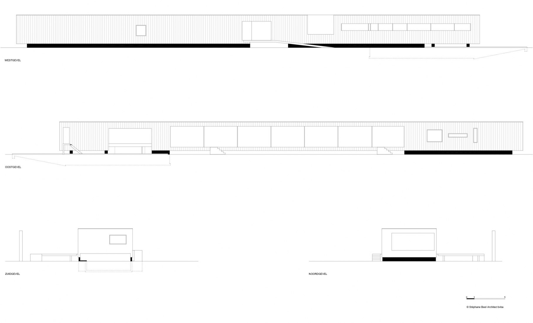Alzados. Villa M por Stèphane Beel Architects. Cortesía de Ittinerant Office. 