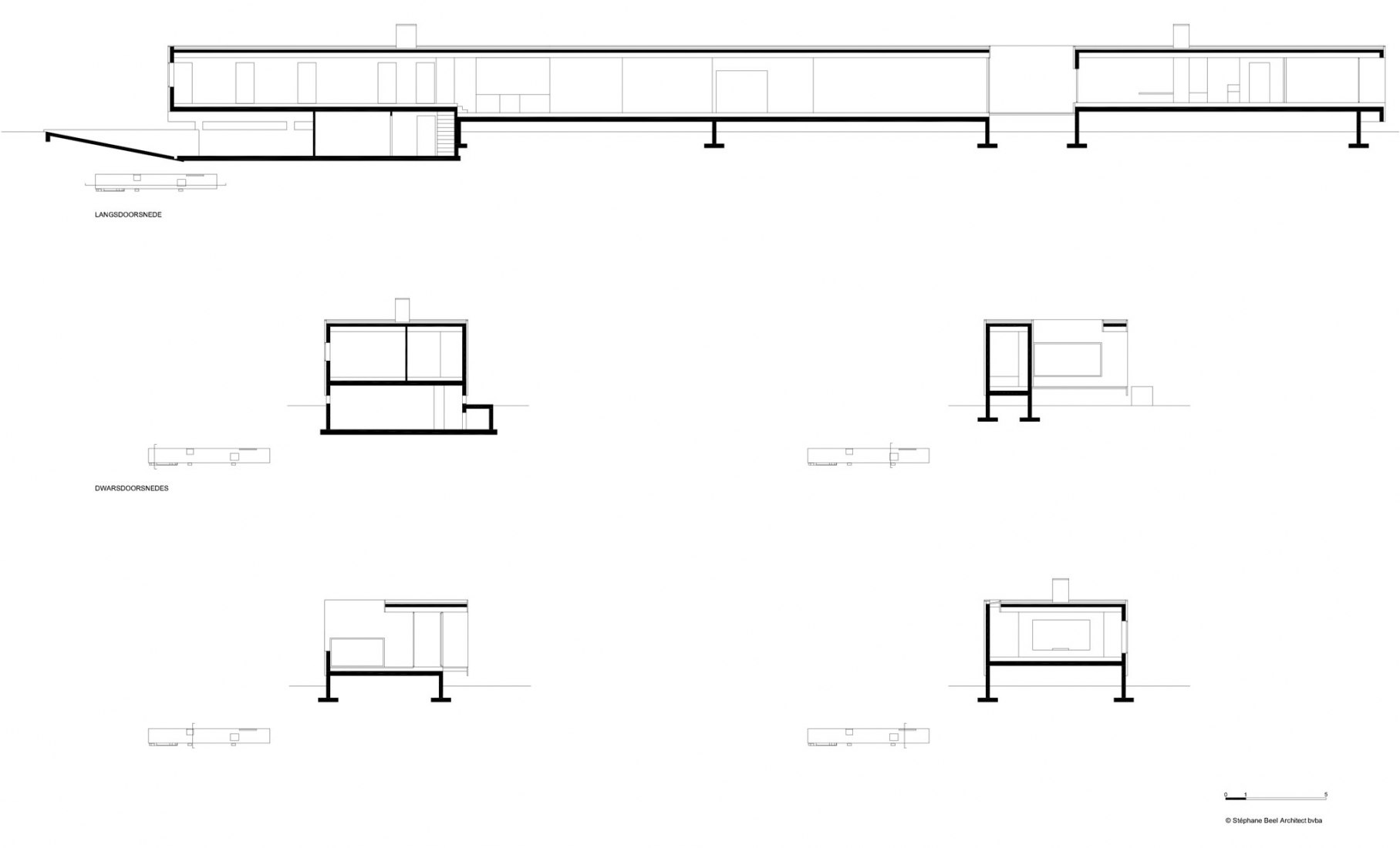 Secciones. Villa M por Stèphane Beel Architects. Cortesía de Ittinerant Office. 