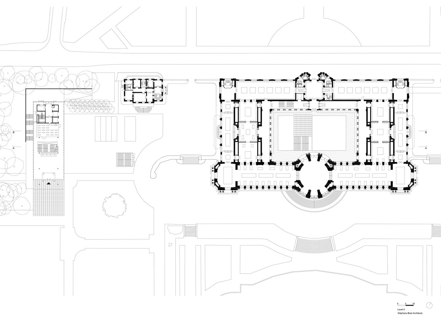 Ground floor plan. Africa Museum by Stèphane Beel Architects.