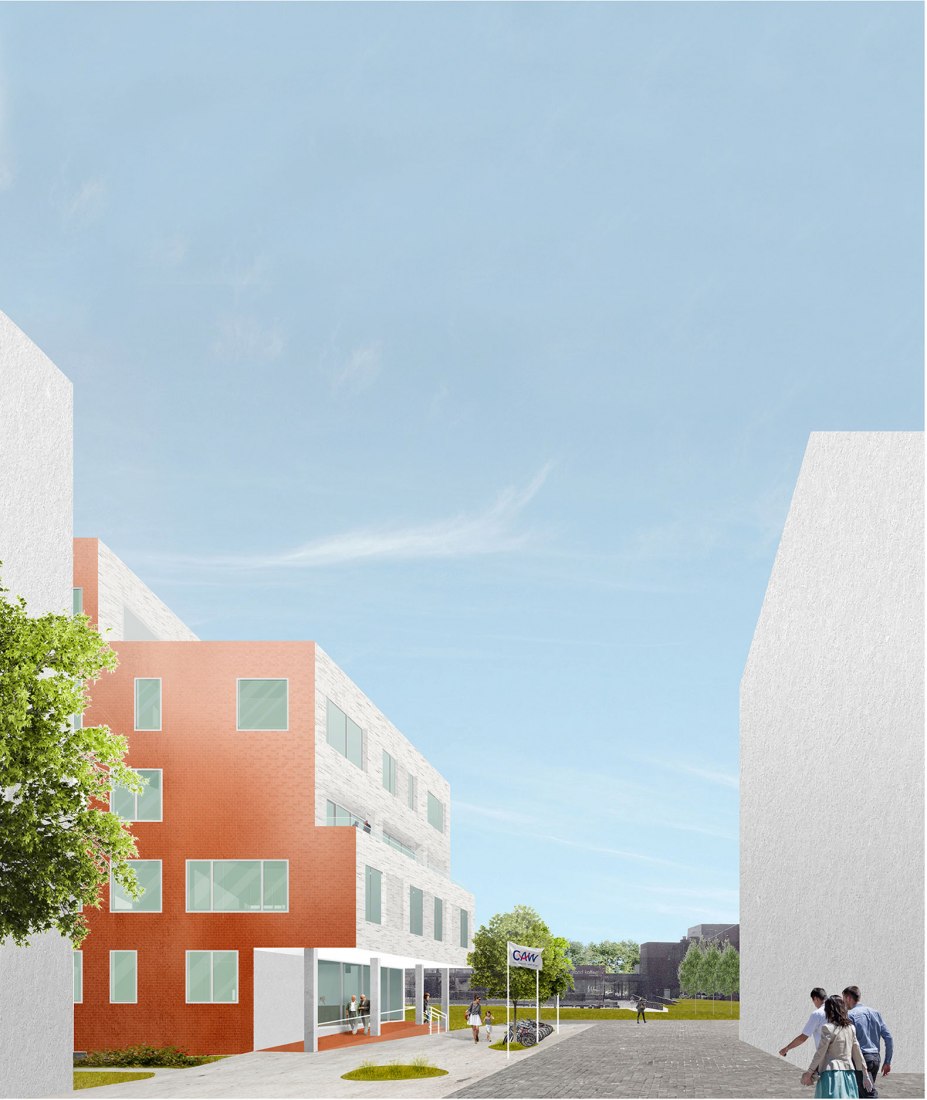 WEL 19 en Genk. Nueva sede para 3 organizaciones sin fines de lucro: CAW, PLZ y VK Limburg. Cortesía de Stèphane Beel Architects.
