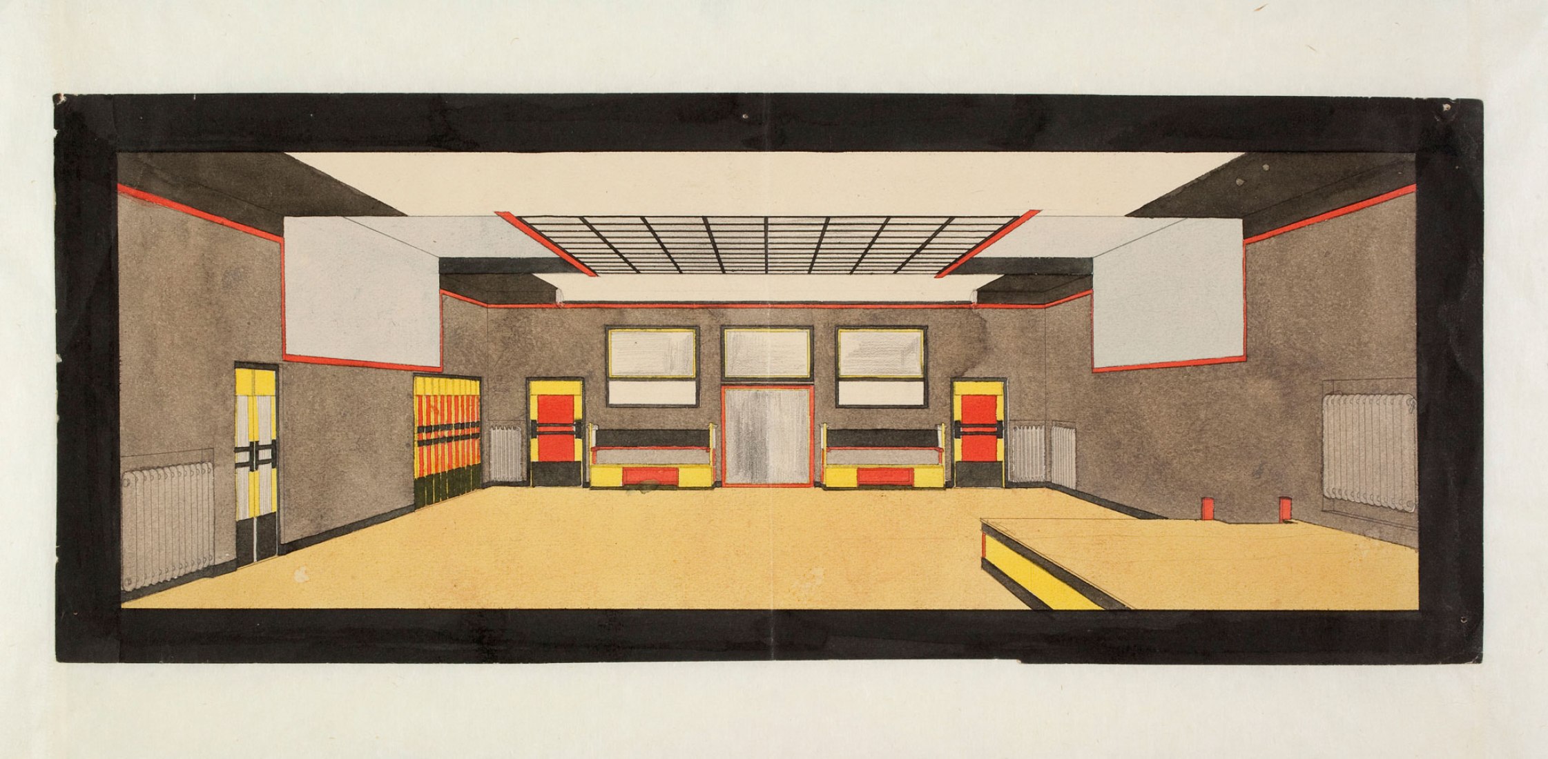 Jan Wils, Interior of the "Gaillard-Jorissen" Dance Institute, The Hague, 1921, Het Nieuwe Instituut Collection. Image courtesy of Het Nieuwe Instituut