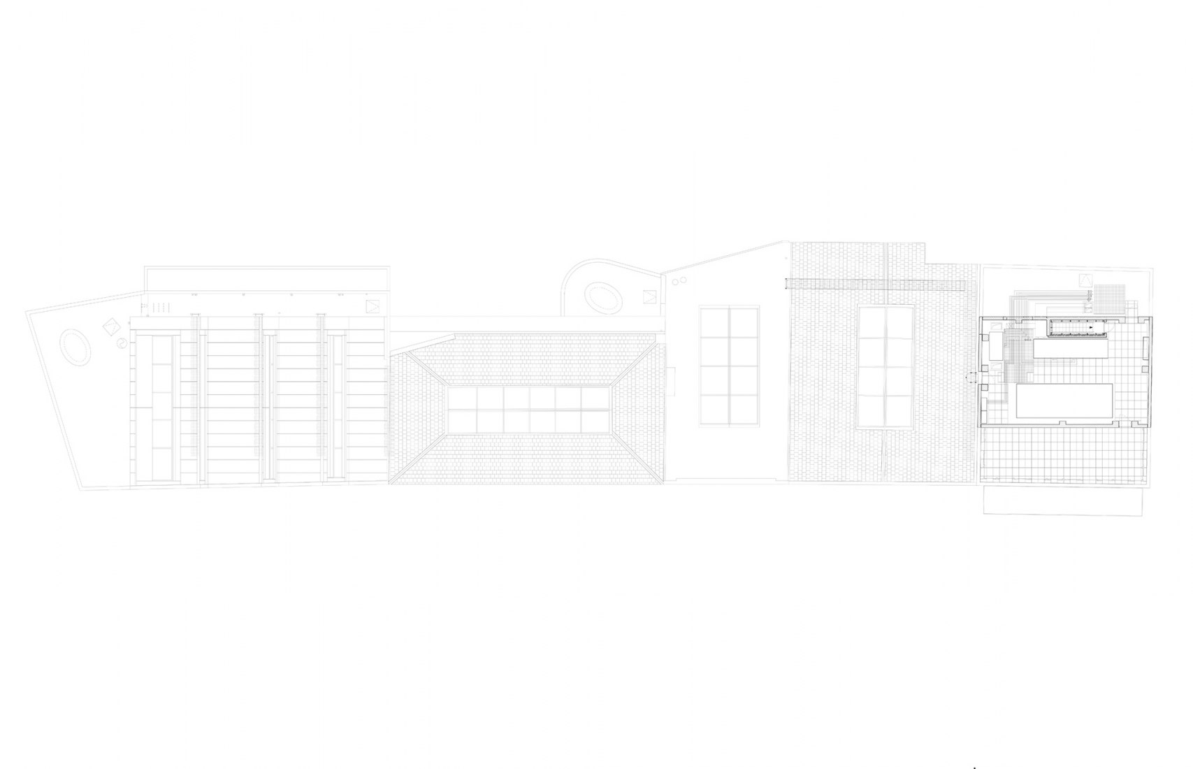 Roof plan. Newport Street Gallery © Caruso St John Architects 2015a. Galería Newport Street. Imagen © 2015 Caruso St John Architects
