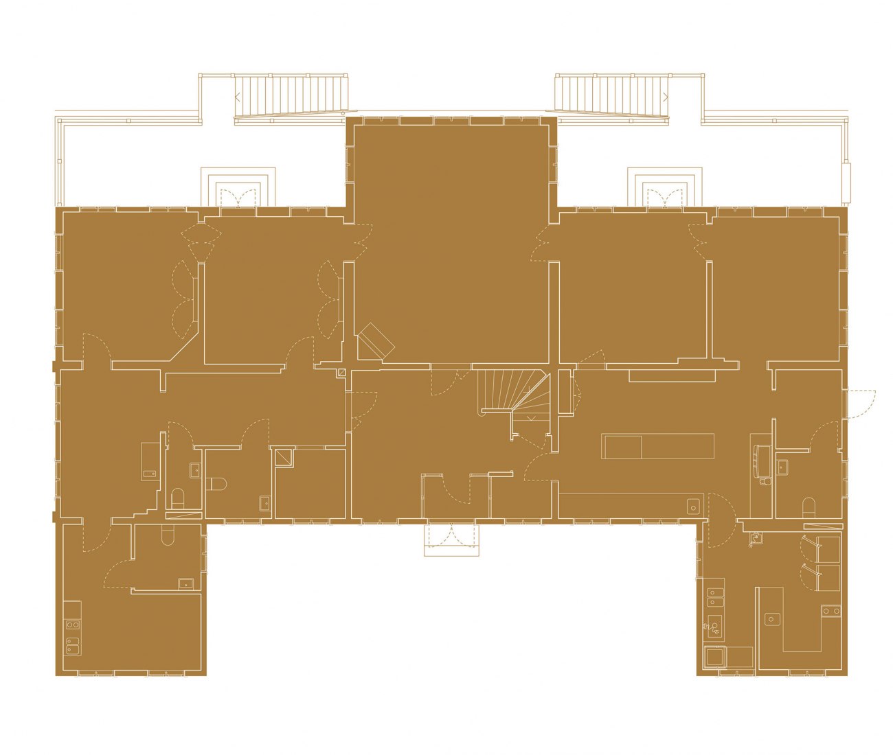 Planta baja. Stora Sköndal's Manor por Metropolis Arkitekter.