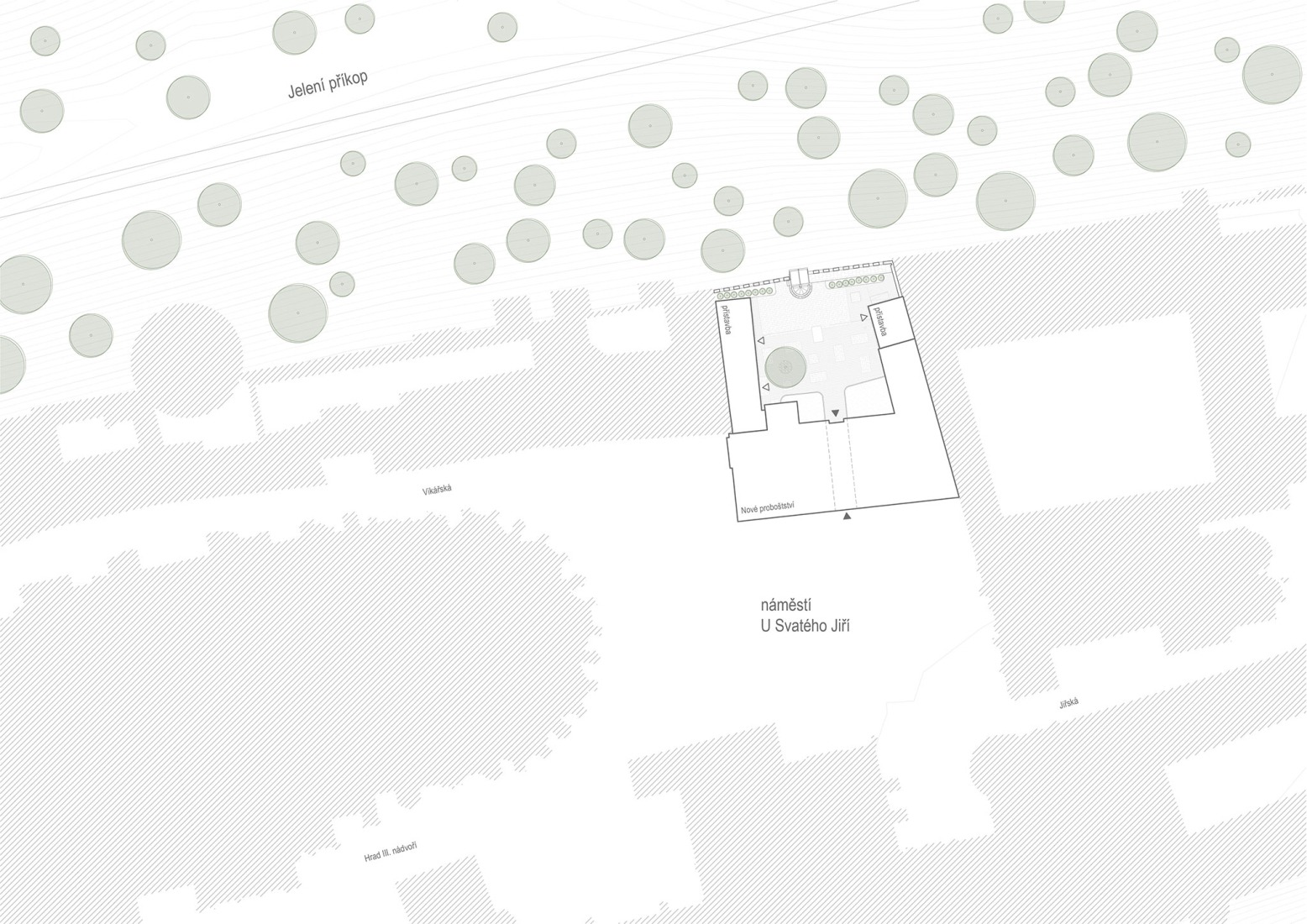 Plano de situación. Reconstrucción y ampliación del Nuevo Provostry por Studio Acht. 