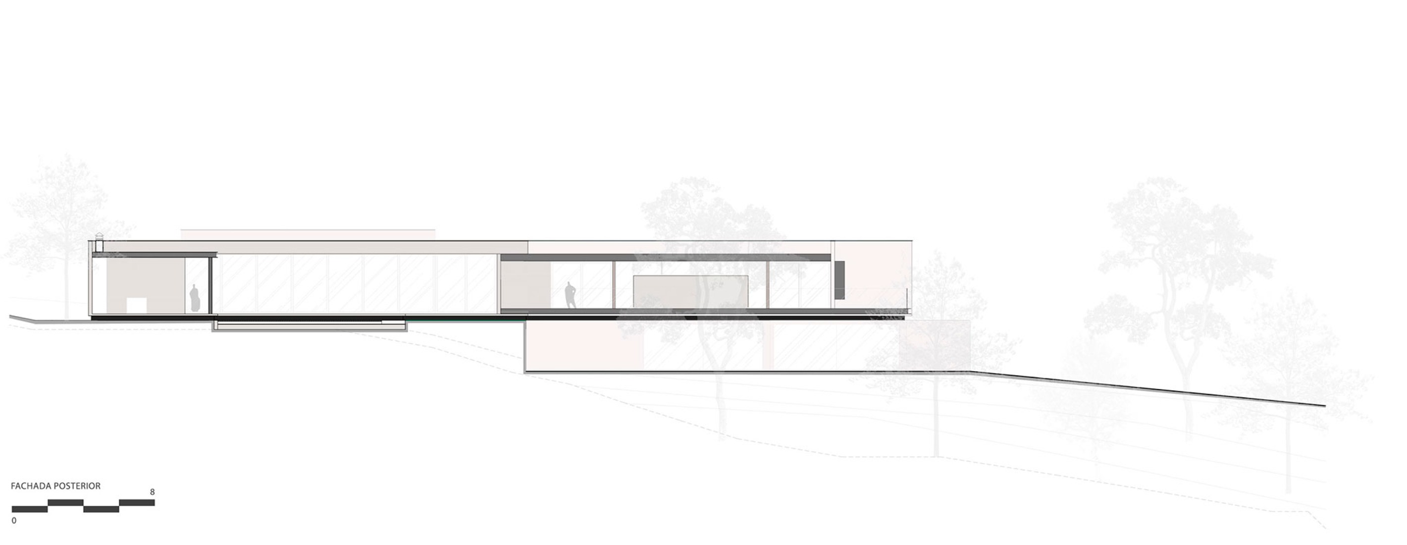 Section. Casa Paineiras by Studio Bruno Porto.