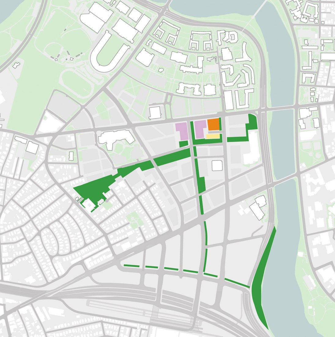 The plans detail significant open space commitments by continuing the development of a dynamic greenway, which currently begins at Ray Mellone Park, will extend east past the new Science and Engineering Complex, eventually expand into the ERC, and ultimately lead to the Charles River.