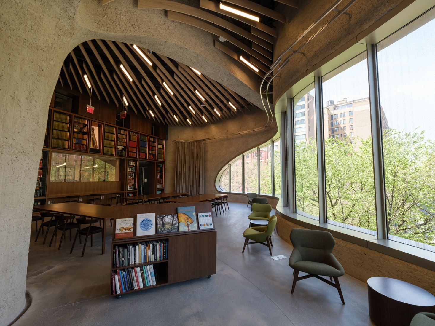 Biblioteca de investigación y centro de aprendizaje David S. y Ruth L. Gottesman. El Centro Richard Gilder por Studio Gang. Fotografía por Alvaro Keding.