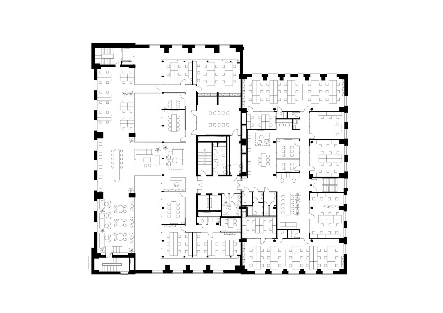 Planta segunda. Base4Work Bratislava por Studio Perspektiv.