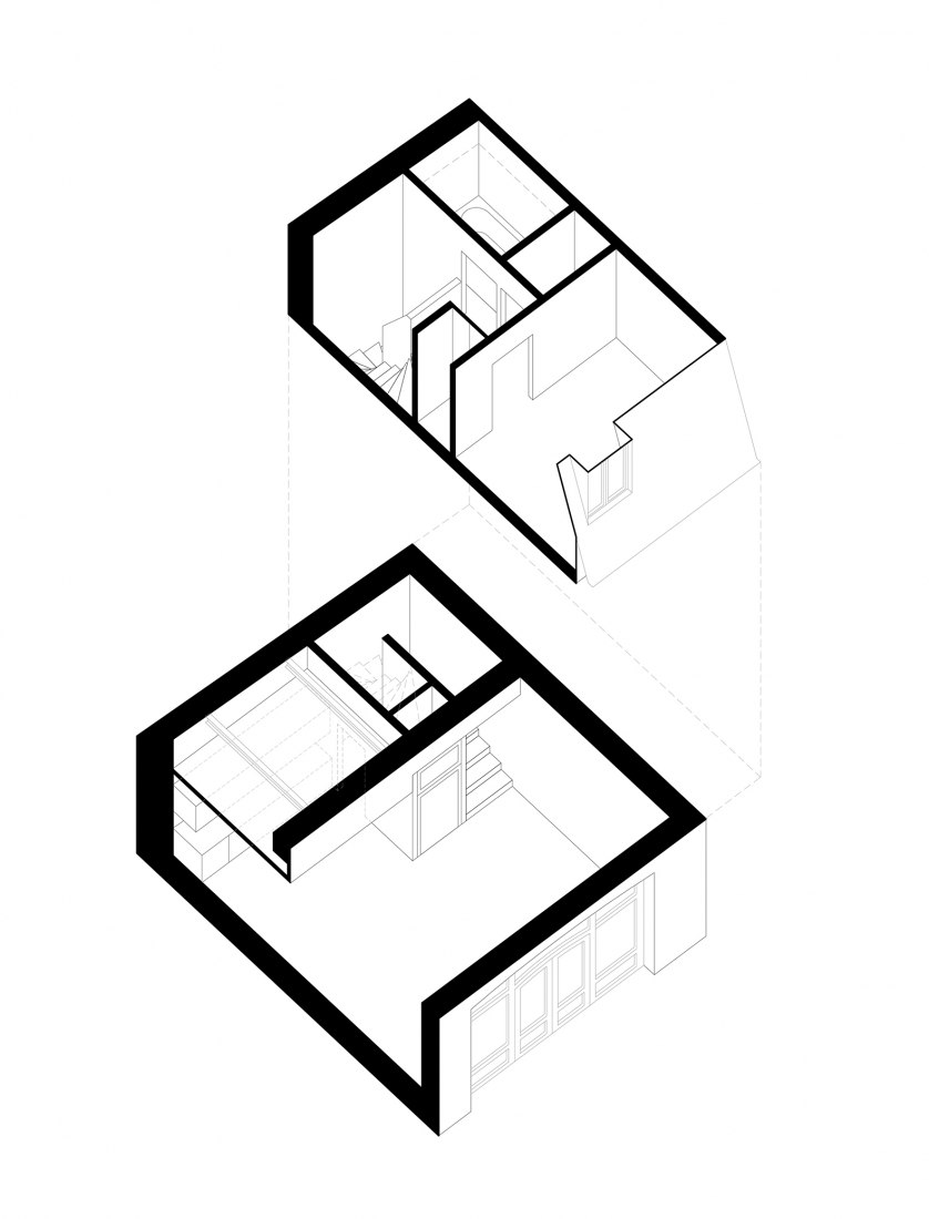 Axonometry. PAR-VIII, the alcove of monceau by Studio Phaar.