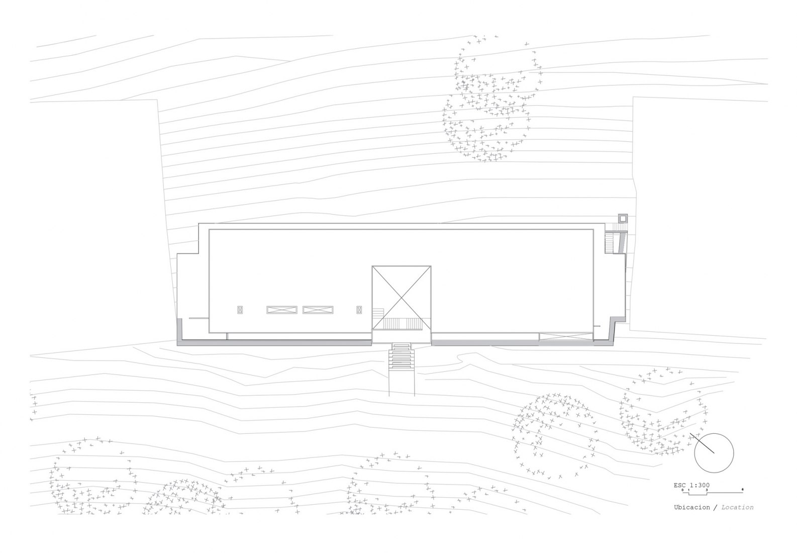 Roof plan. Piedra Grande Equestrian Clubhouse by Studio rc.