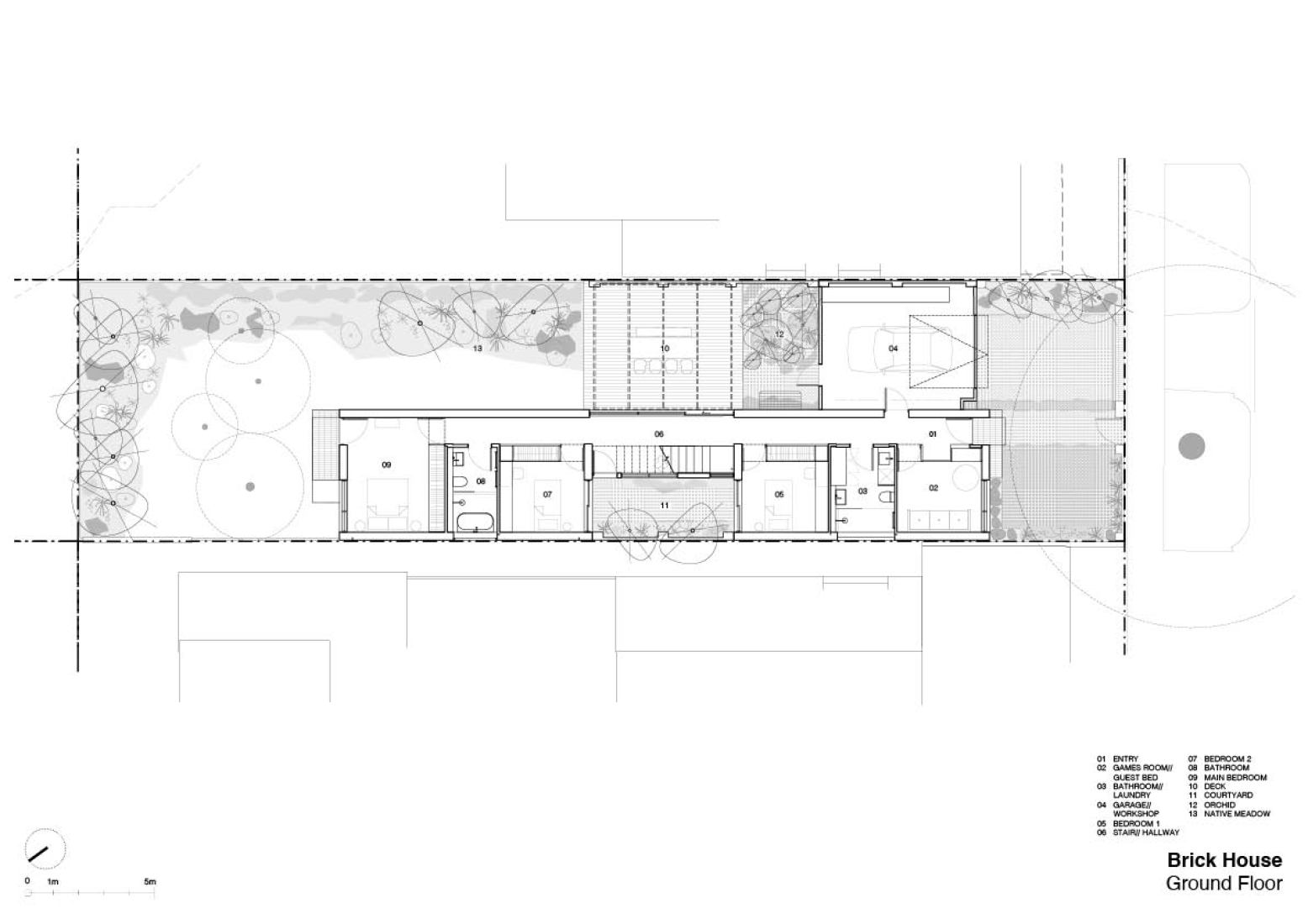 Plano de planta baja. Brick House por Studio Roam.
