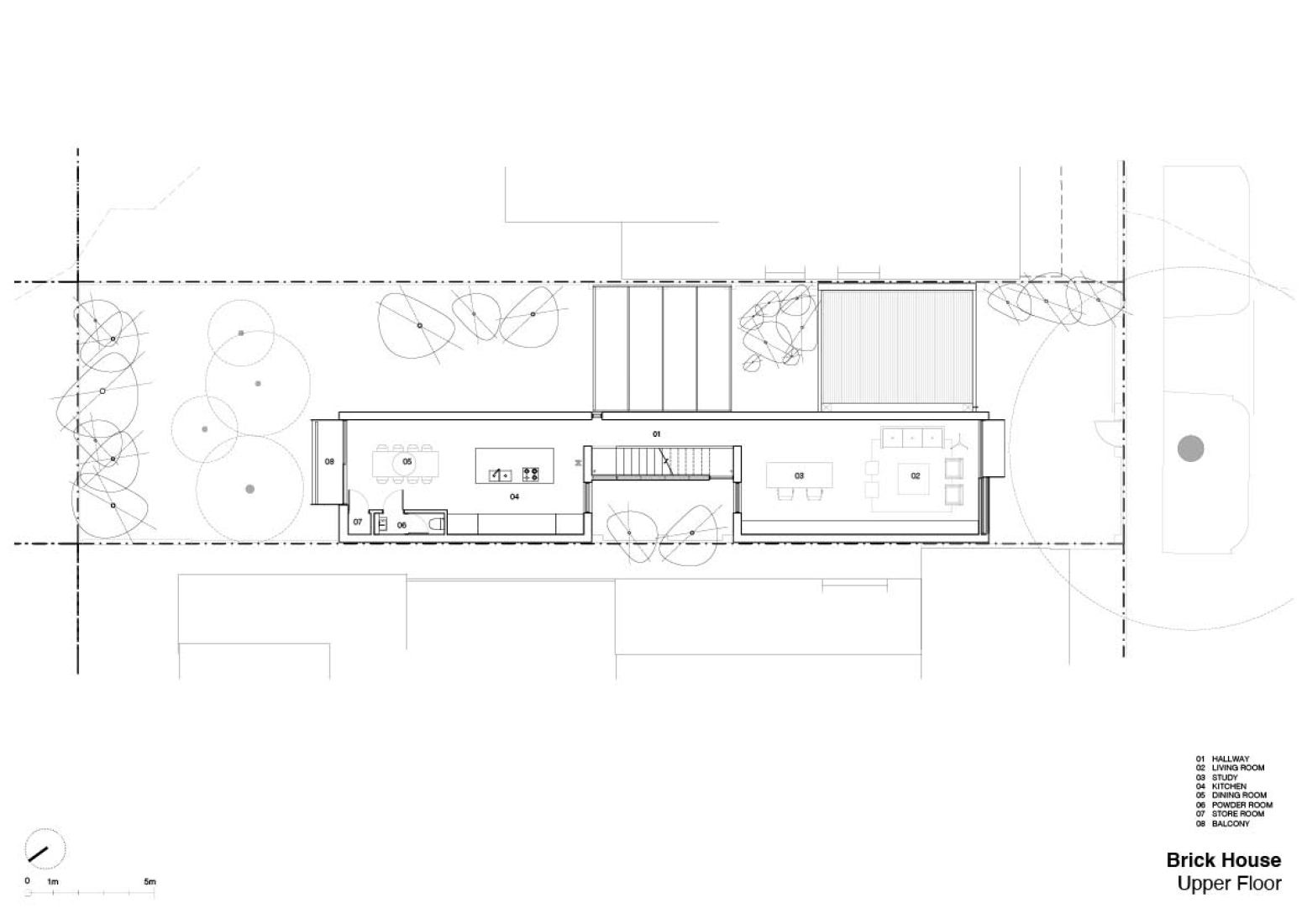 Plano de primera planta. Brick House por Studio Roam.