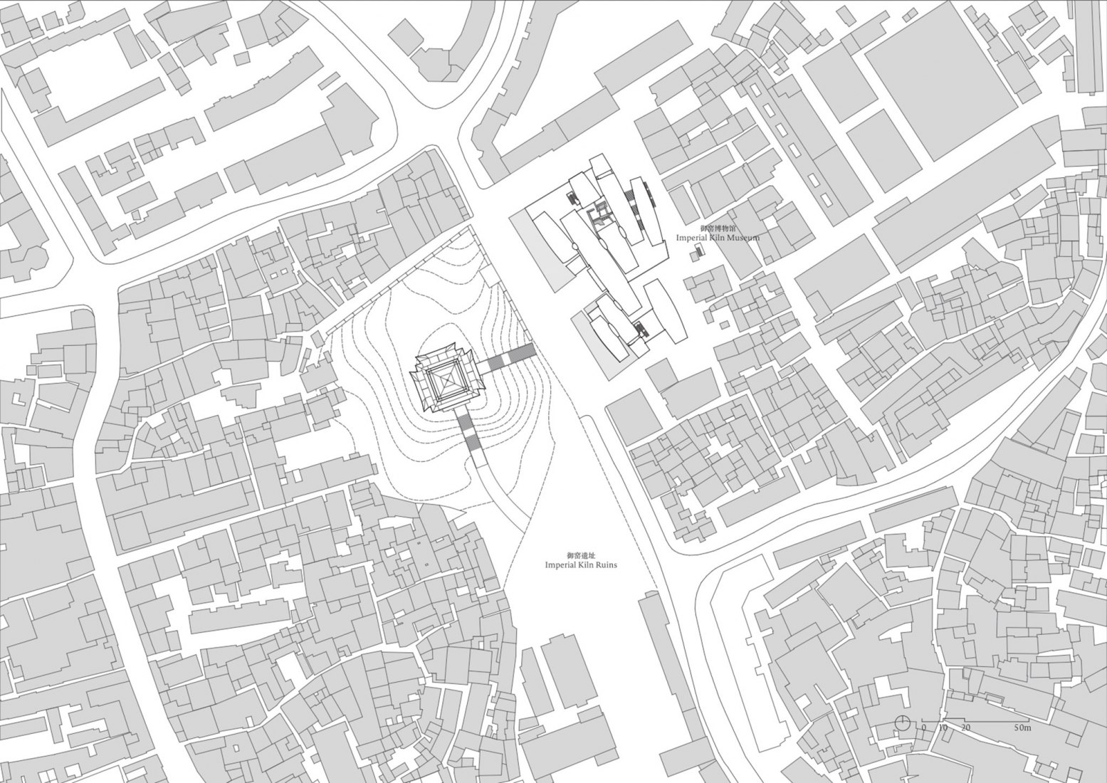 Plano de situación. Museo del Horno Imperial Jingdezhen por Studio Zhu-Pei