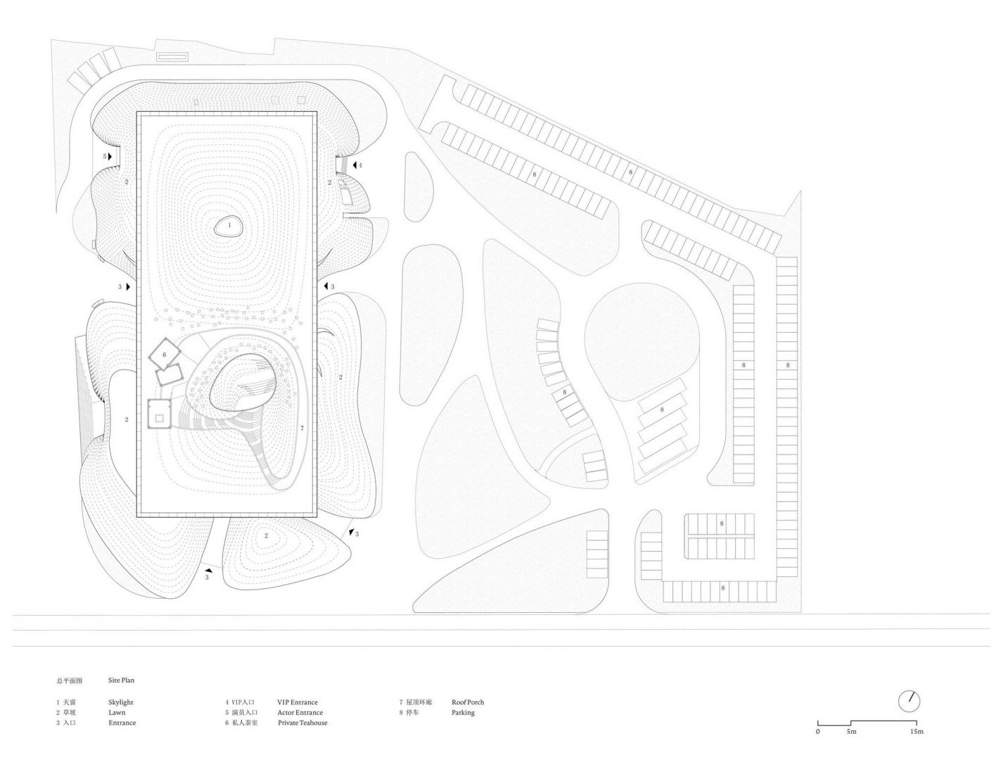Plano de situación. Centro de Artes Escénicas de Yangliping por Studio Zhu Pei.