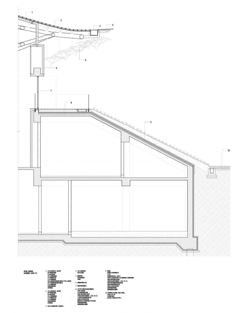 Sección. Centro de Artes Escénicas de Yangliping por Studio Zhu Pei.