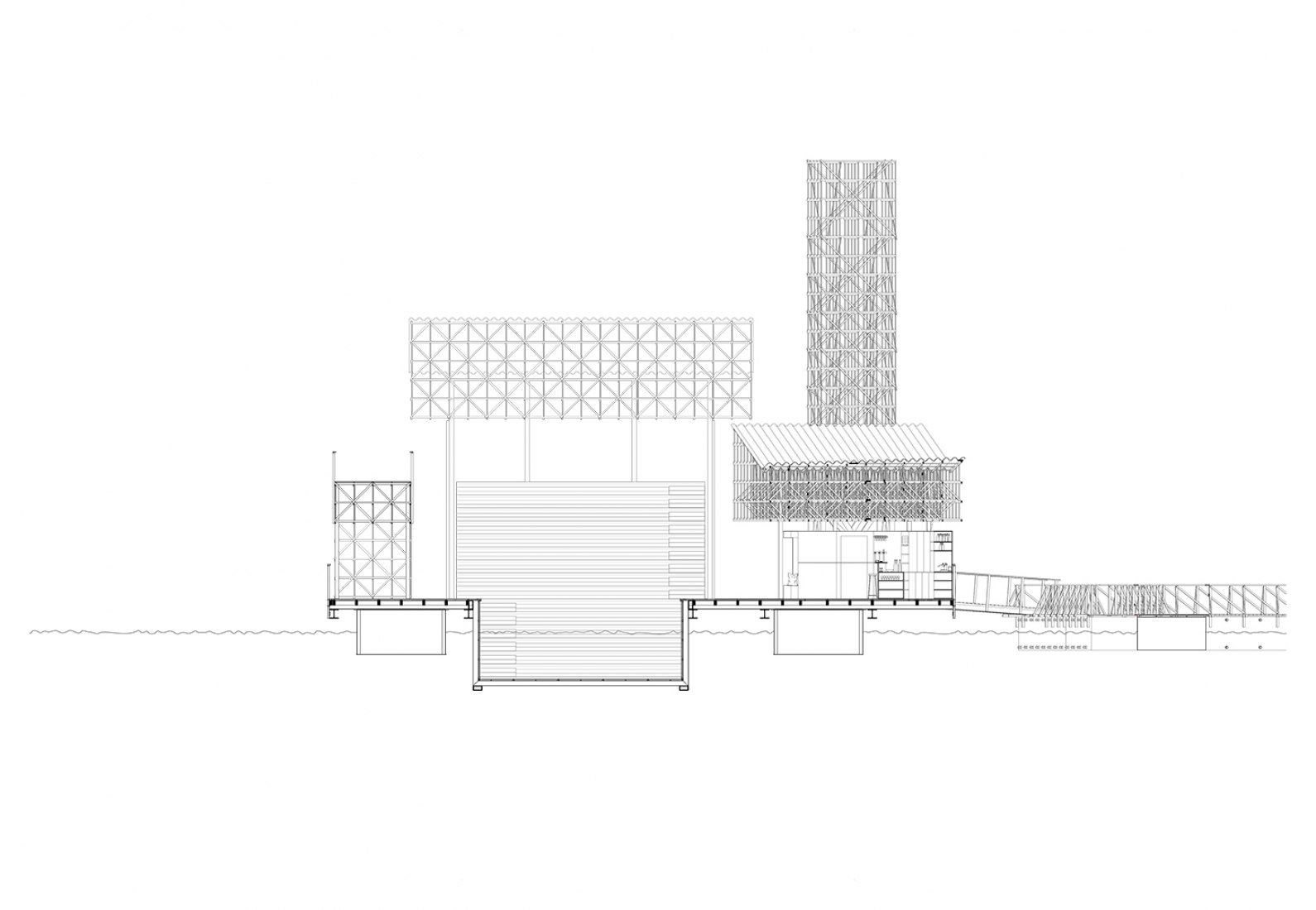 Sección del Pabellón de Reflejos para Manifesta 11 por Studio Tom Emerson.