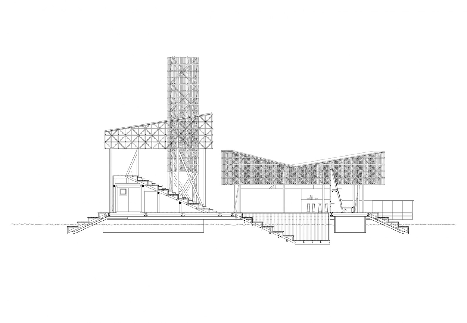 Sección del Pabellón de Reflejos para Manifesta 11 por Studio Tom Emerson.