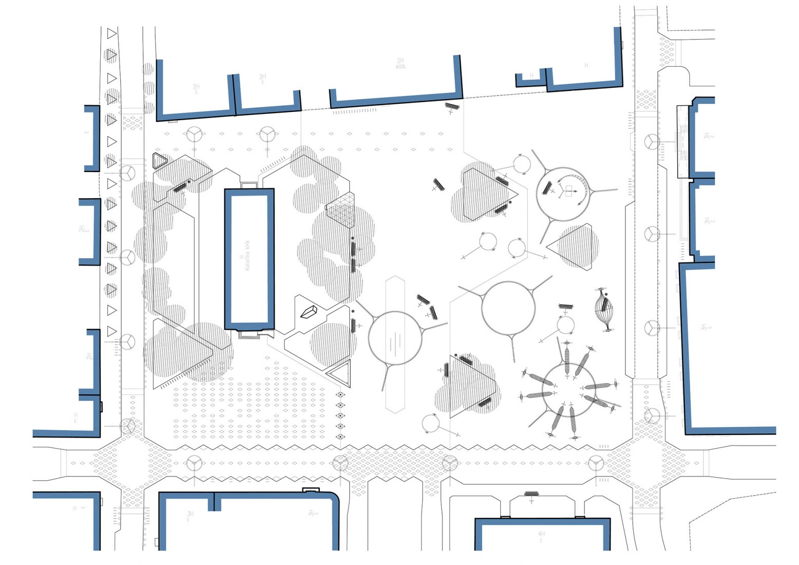 Plano de situación. Võru Central Square por Stuudio Tallinn.