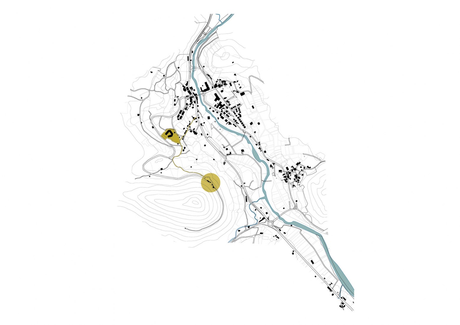 Urban site plan. Rock Art Center of Cantabria by Sukunfuku studio.