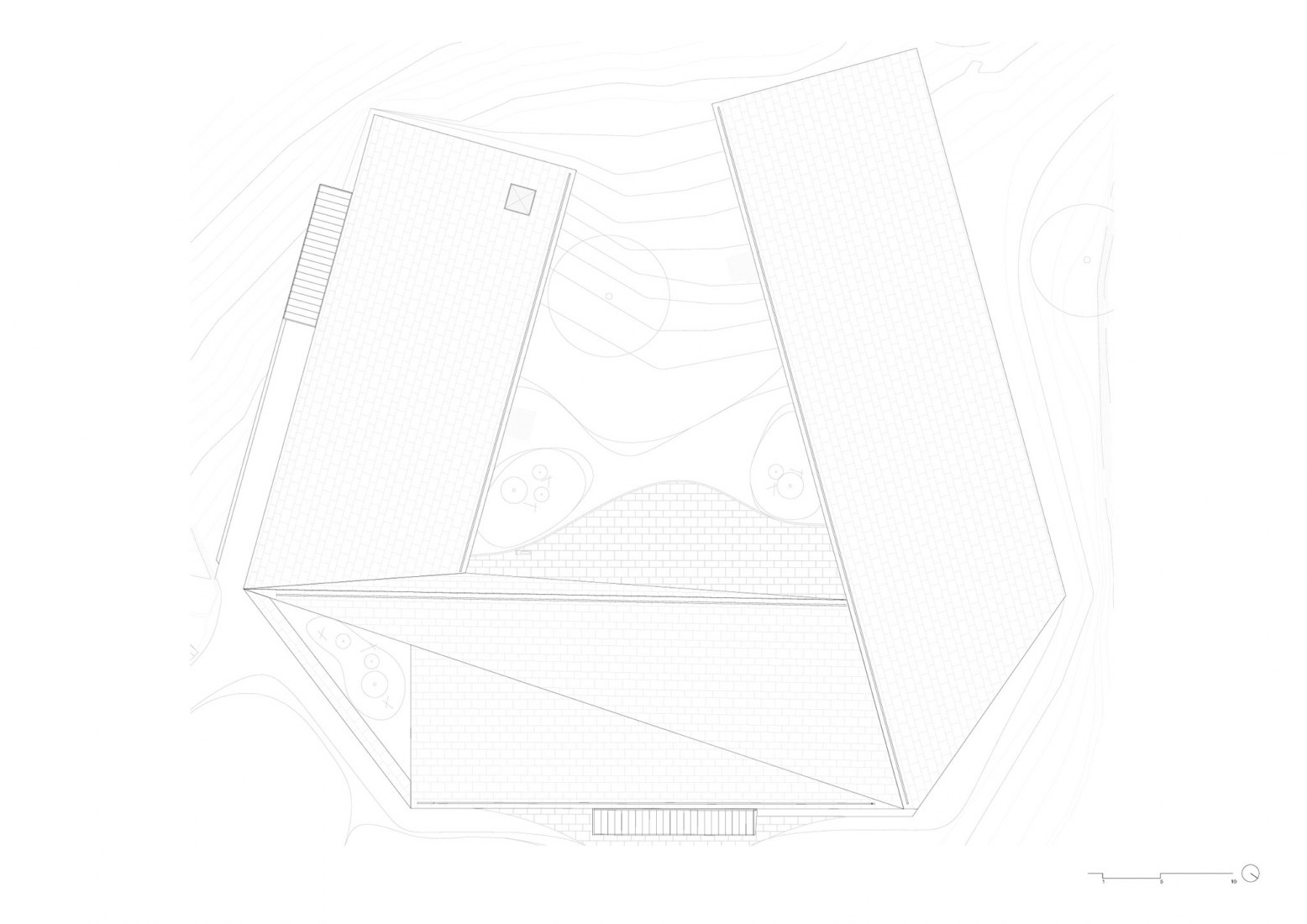 Roof plan. Rock Art Center of Cantabria by Sukunfuku studio.