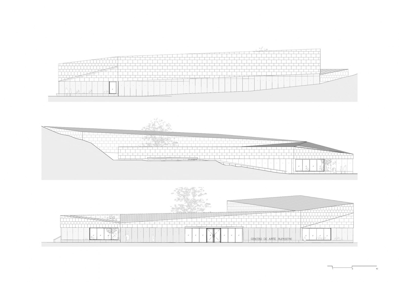 Elevation. Rock Art Center of Cantabria by Sukunfuku studio.