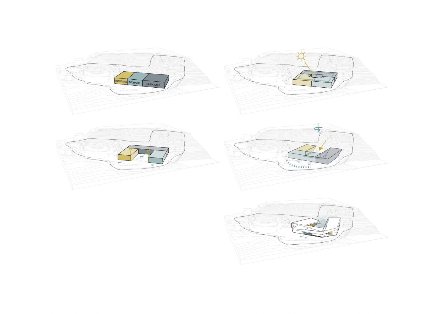 Concept diagramans. Rock Art Center of Cantabria by Sukunfuku studio.