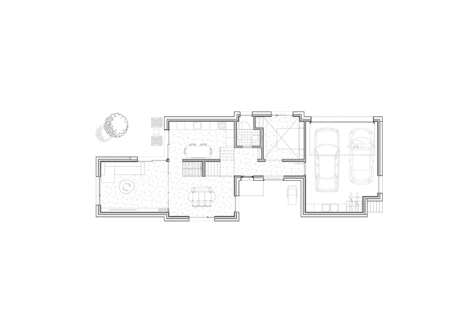 Ground floor plan. Neruca house by Sukunfuku studio SLP.