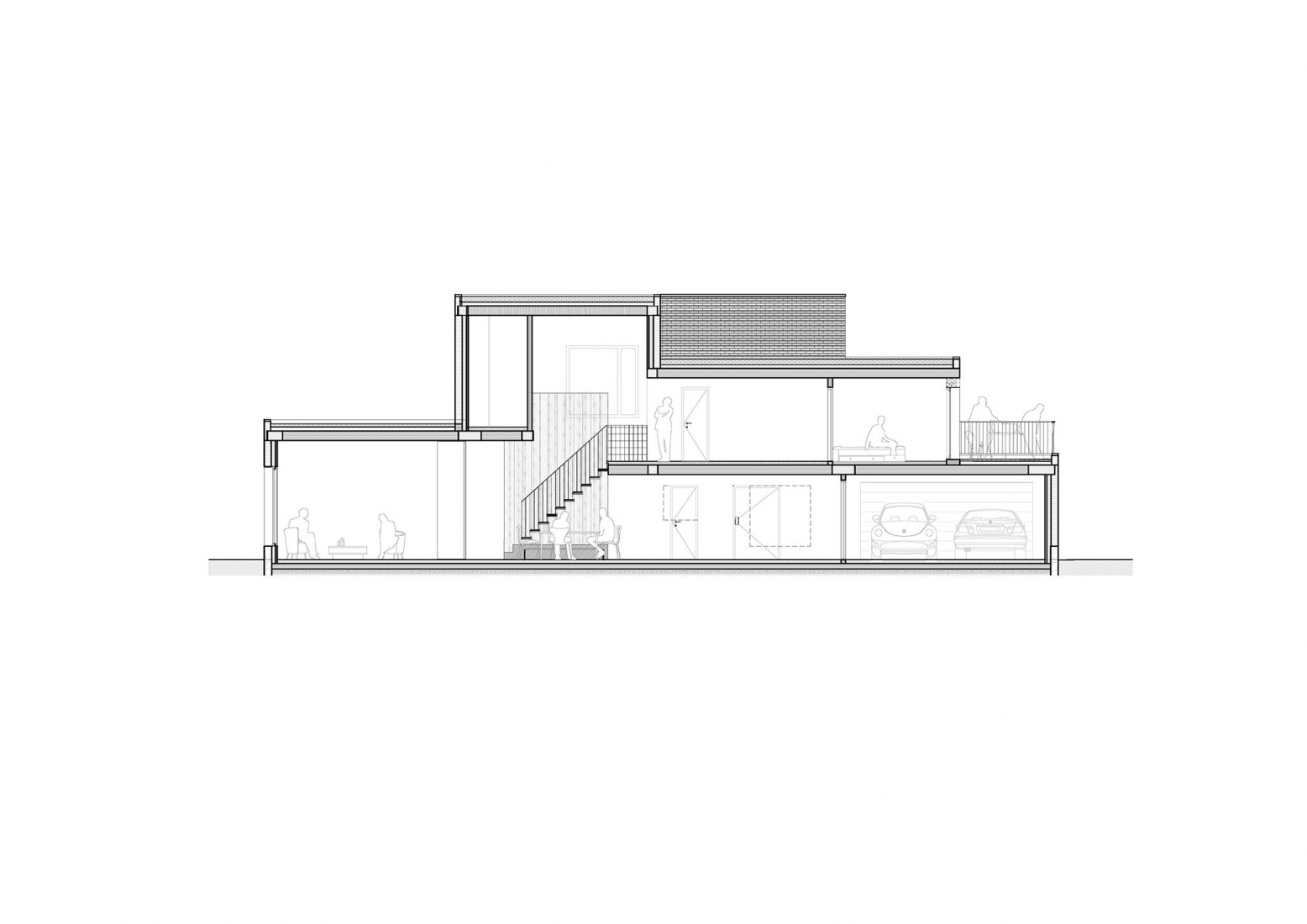 Section. Neruca house by Sukunfuku studio SLP.