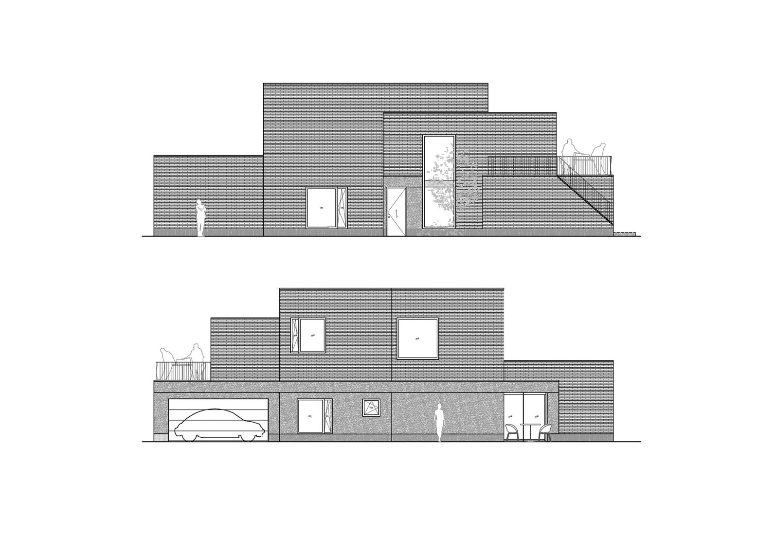 Elevations. Neruca house by Sukunfuku studio SLP.