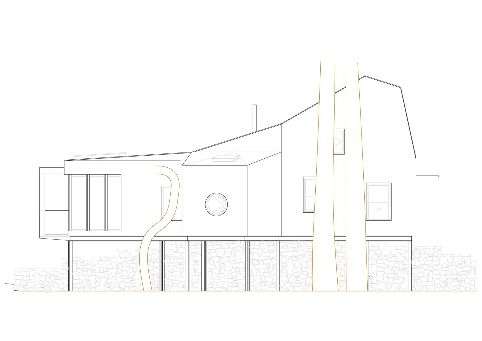 Elevation plan. Simbionte House by Susana Velasco and Jesús Ágreda. 