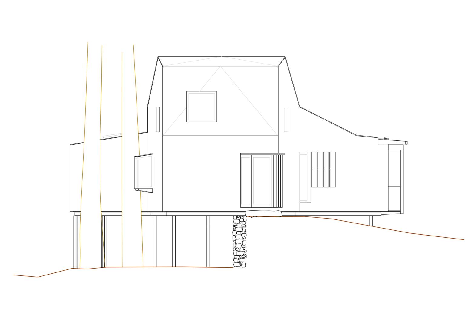 Elevation plan. Simbionte House by Susana Velasco and Jesús Ágreda. 